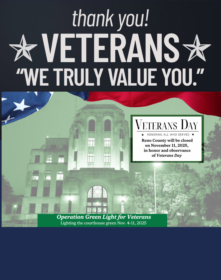 Reno County Offices are closed on Veterans Day - News Image